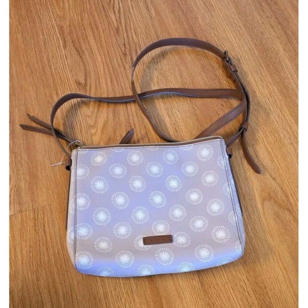 Fossil Faux Leather Crossbody Floral Purse Bag